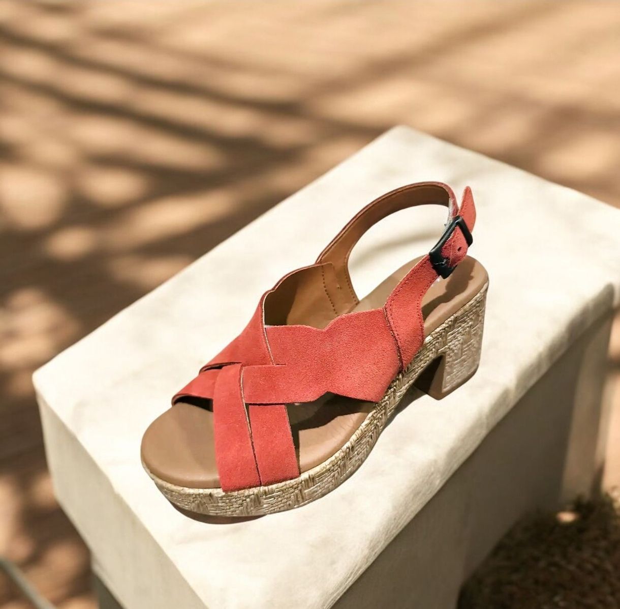 XAPATAN : nu-pieds talon brique