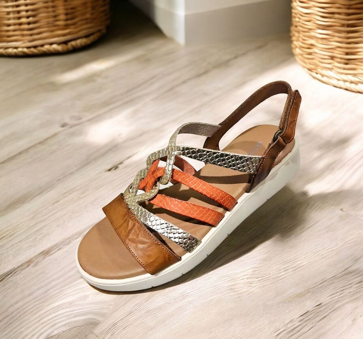 XAPATAN : nu-pieds champagne corail