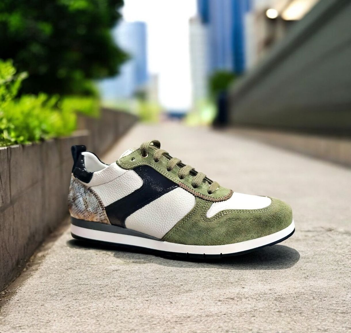 DORKING : baskets beige vert