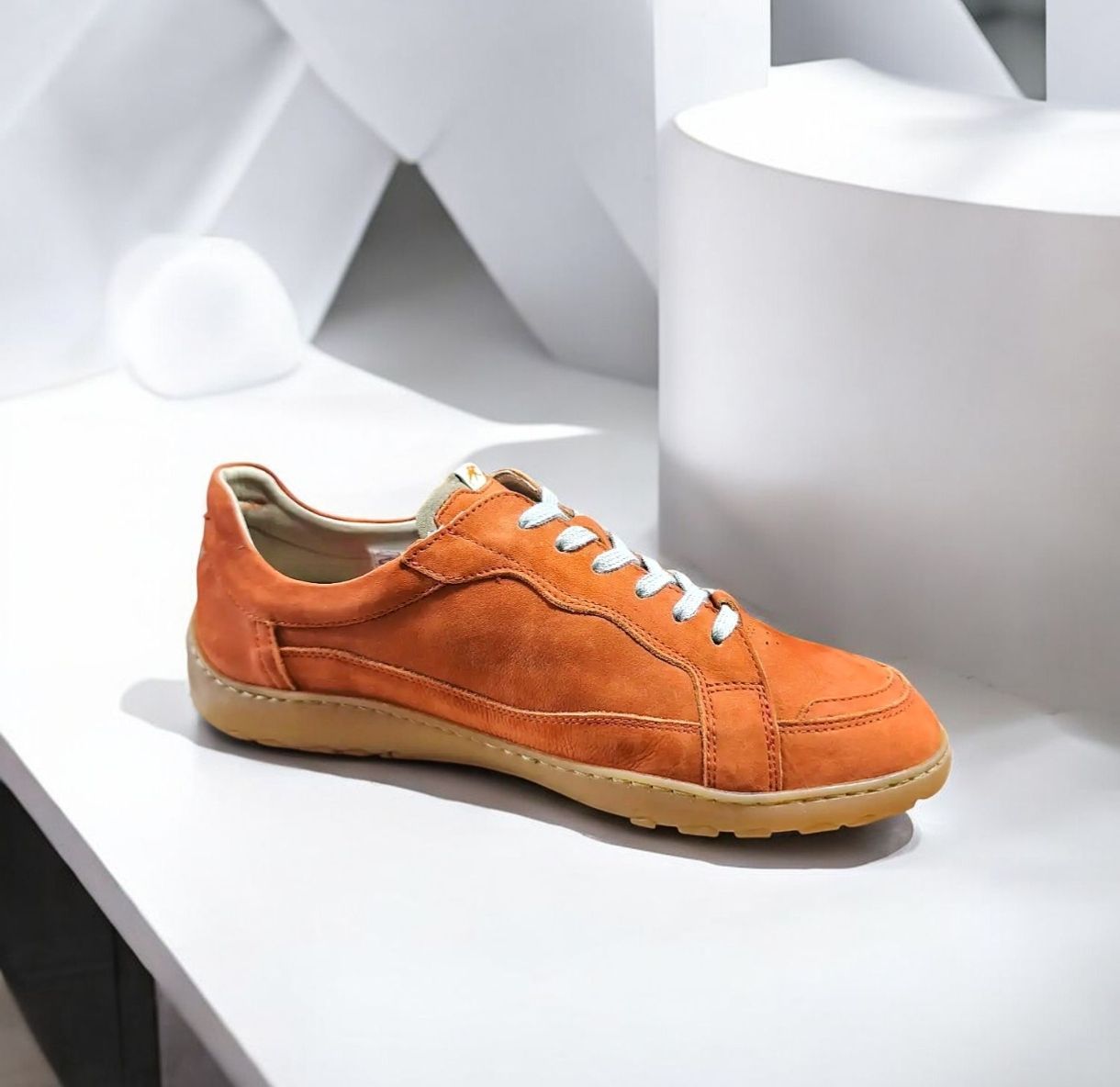 FLUCHOS : basket cuir orange