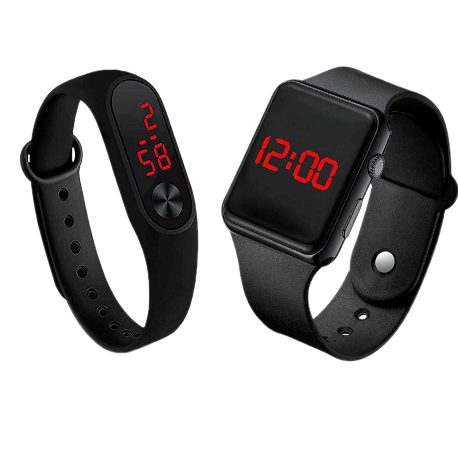 Square LED Digital Sports Watch And Ring Touch Watch, Combo Offer