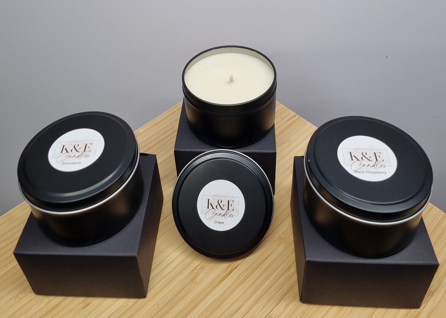 Matte Black Tin Candles