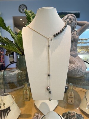Half and half pearl necklace