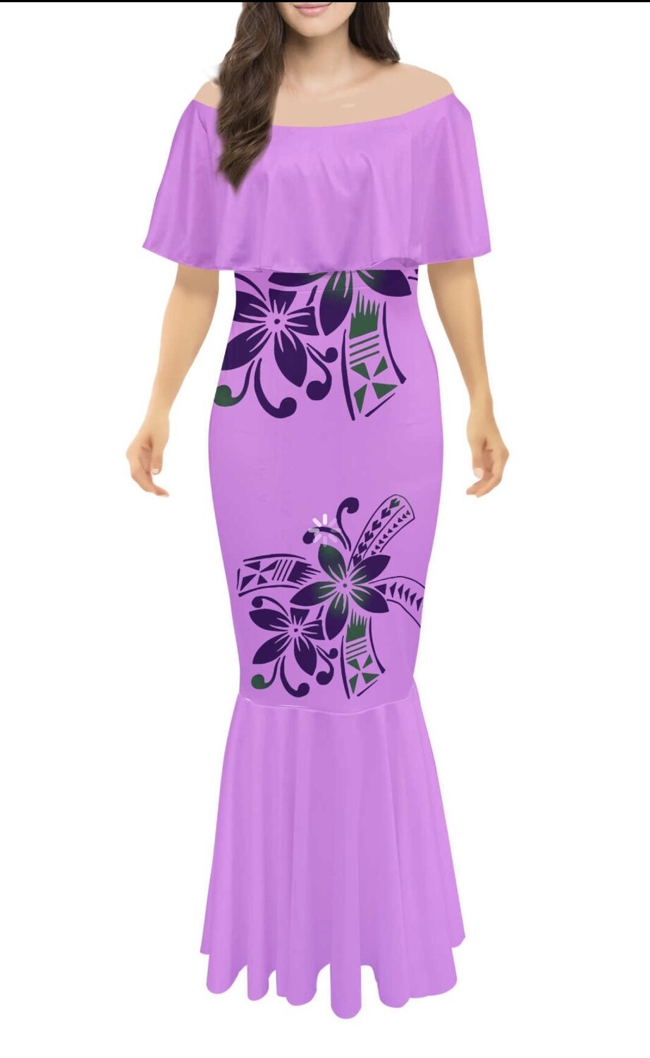 Fish tail Vaihiria Polynesian Dress