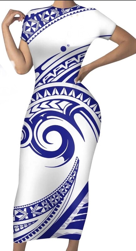 Polynesian Short Sleeve Dress