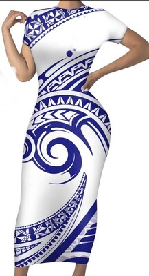 Polynesian Short Sleeve Dress