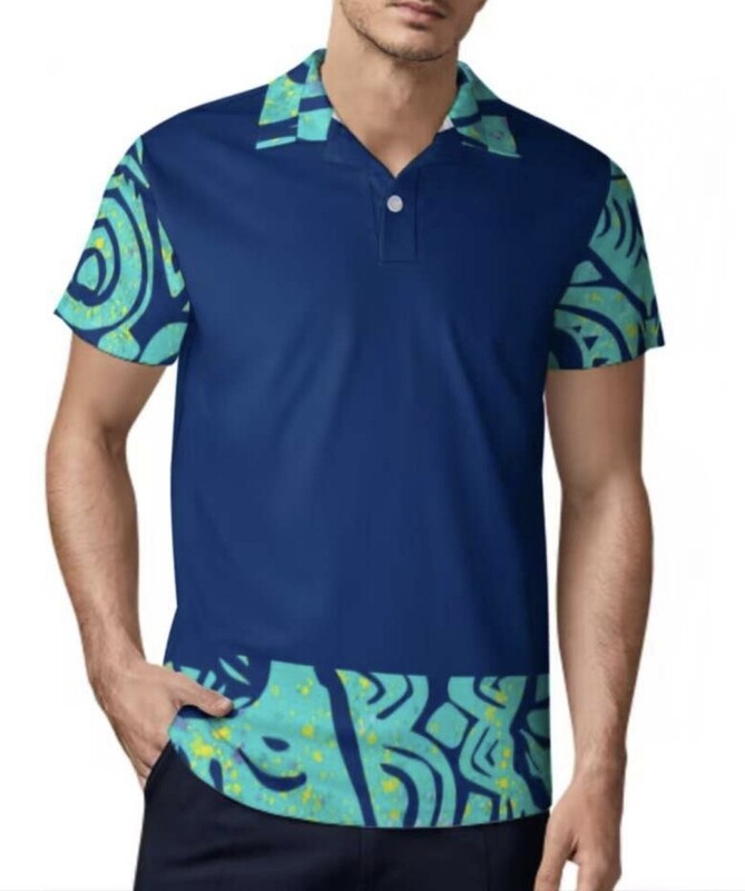 Ocean blue polo shirt