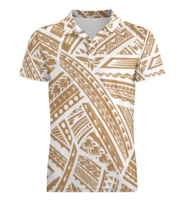 White and Tan Polo Shirt