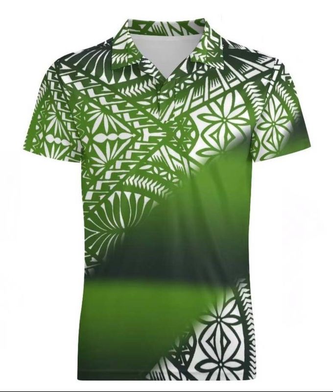 Green and White Polo Shirt