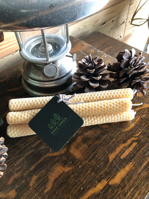 Hand Rolled Beeswax Taper Candle Set Of 4