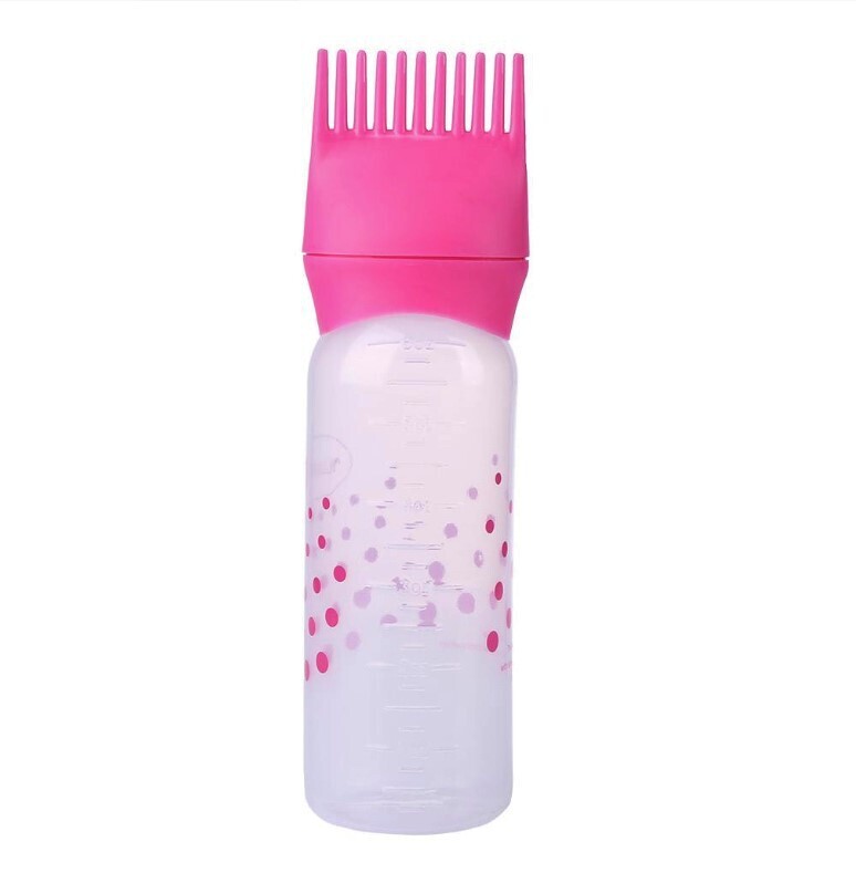 Hair Treatment Applicator Bottle – Dotted Pink