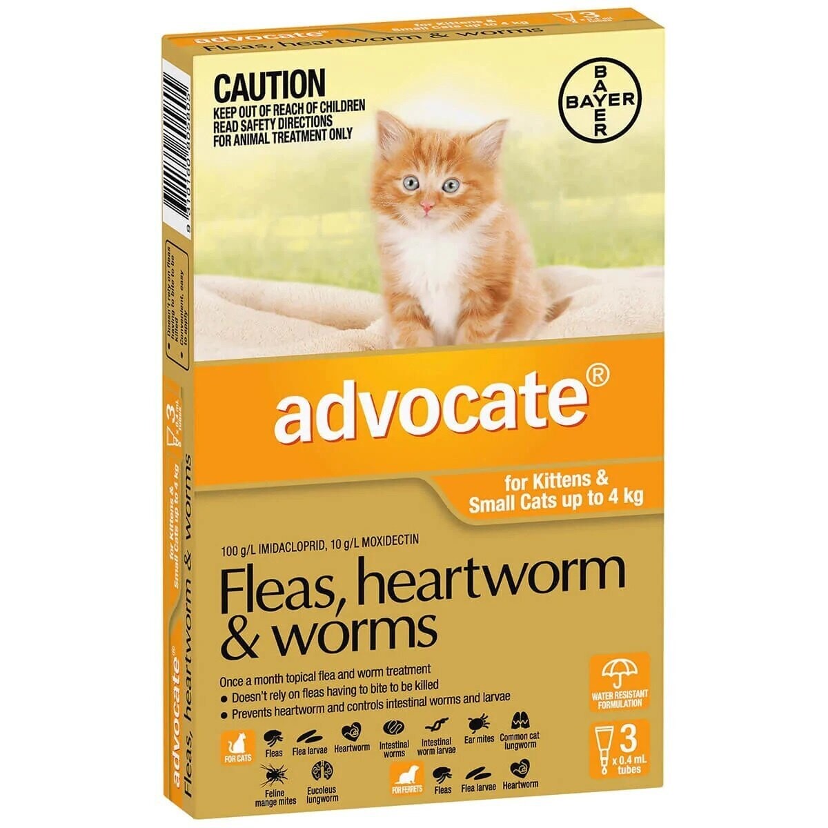 Advocate Cat, Cat Weight: Kittens and Small Cats under 4KG, Select Size:: 3 Pack
