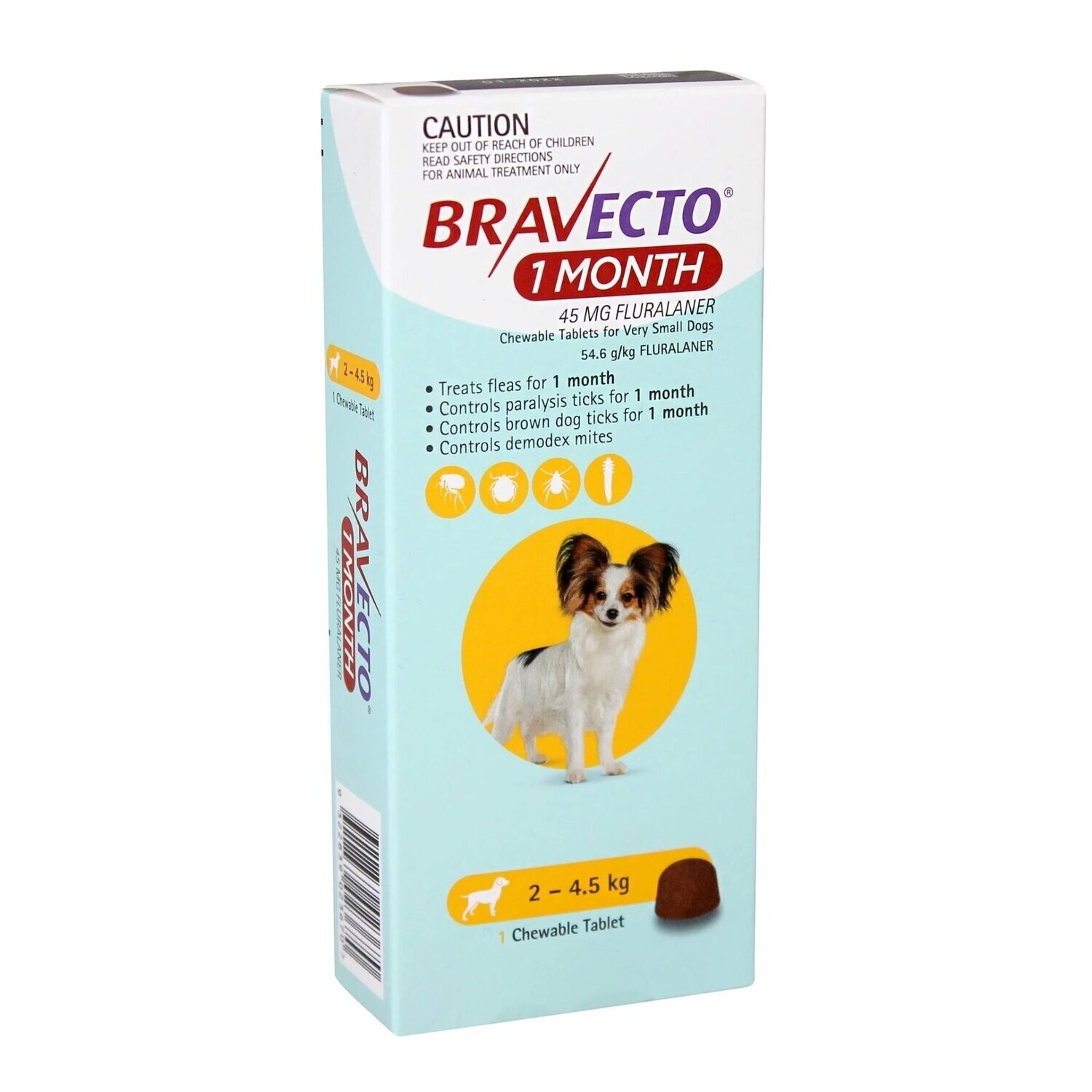 Bravecto Chewable - 1 Month Bravecto Chewable - 1 Month, Dog Weight: Very Small Dog 2-4kg