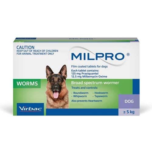 Milpro Broad Spectrum Wormer Dogs - Single Tablet