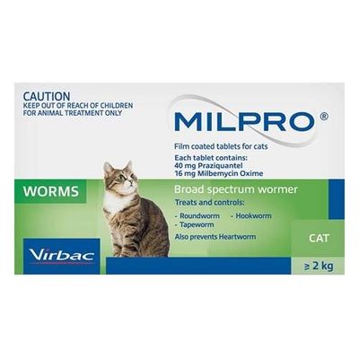 Milpro Broad Spectrum Wormer for Cats - Single Tablet