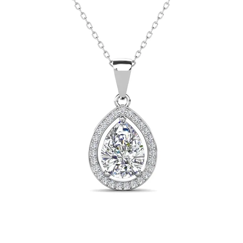 White Gold Plated Pendant Necklace