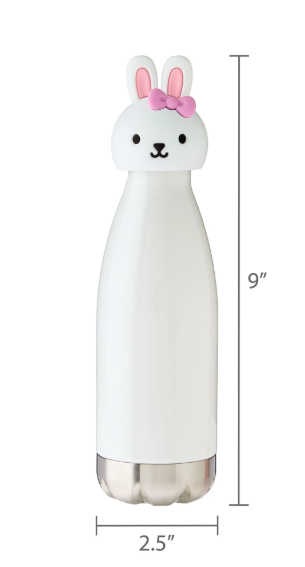 Plastic Bunny Sport Bottle, White, 18 fl oz