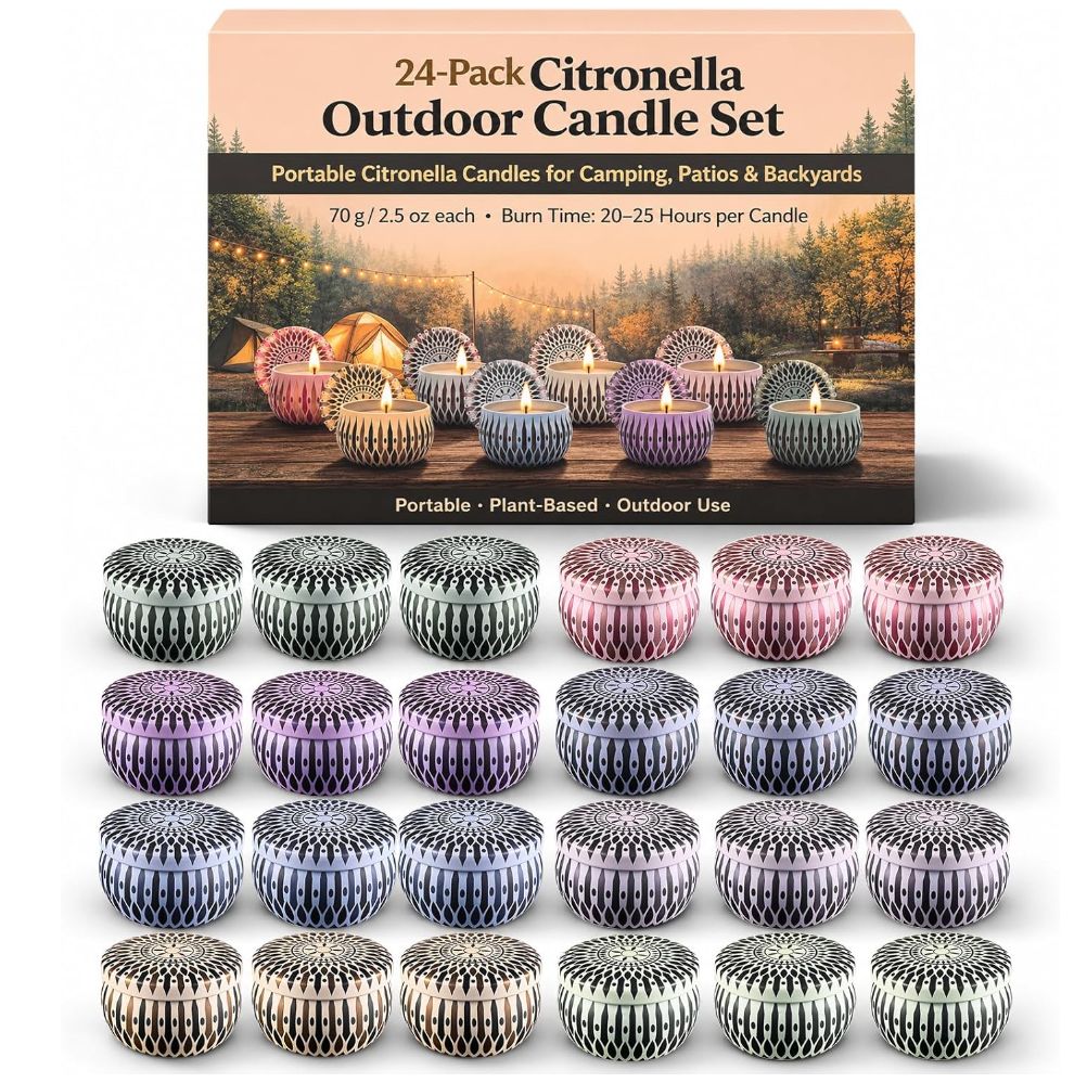 24 Pack Citronella Candle Set