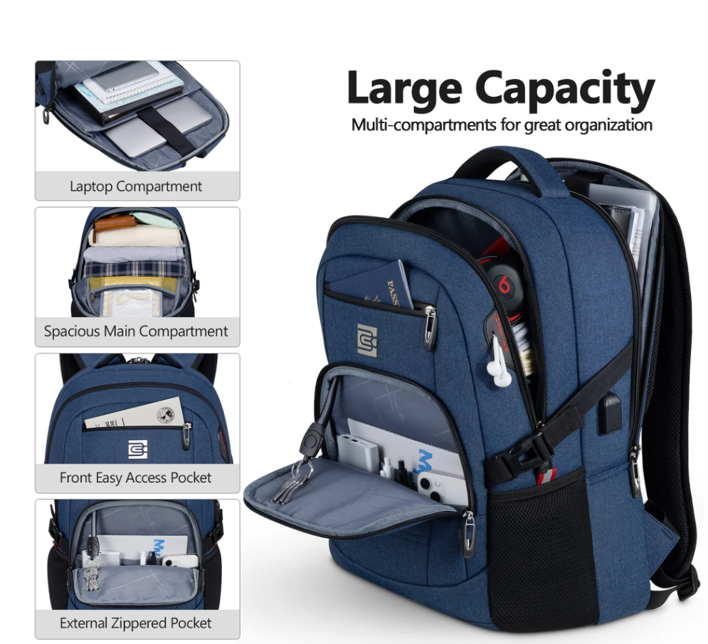 Backpack with USB Charging Port