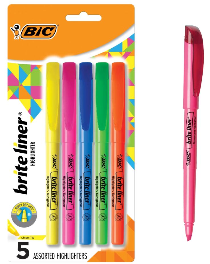 BIC Liner Highlighters - 5 ct