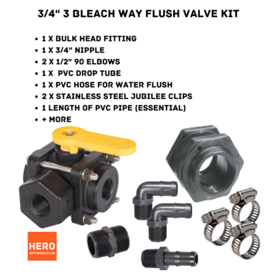 3 way flush valve kit for Softwashing