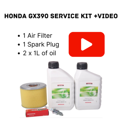 Honda GX390 Service Kit (Spark Plug + Air Filter + Oil)