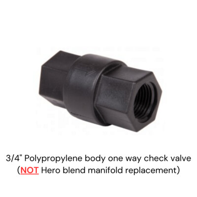 3/4" Polypropylene body one way check valve (softwashing)