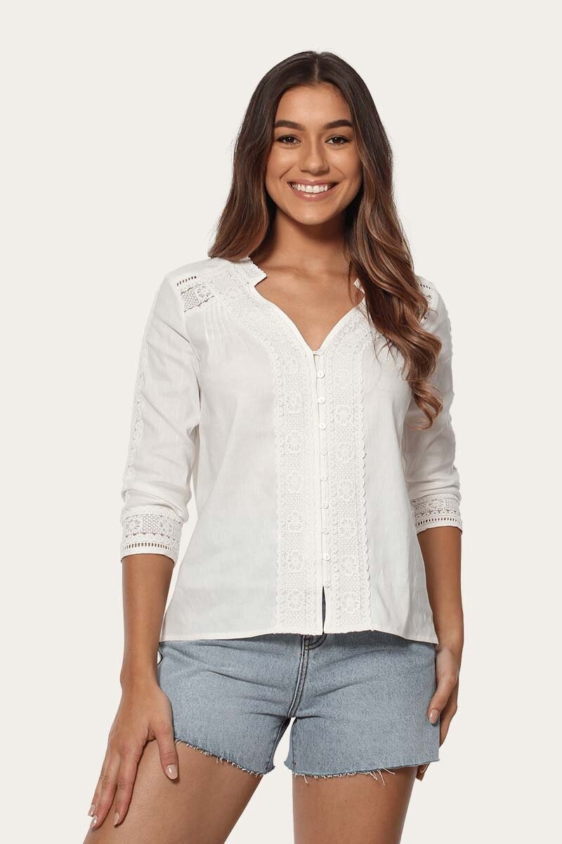 WFT - Louise Womens Broderie and  Lace Top