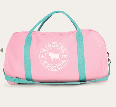 BGS - GUNDAGAI DUFFLE BAG - PINK AND MINT WITH WHITE LOGO