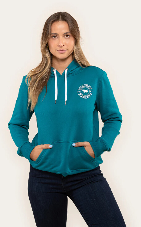 WJU - SIGNATURE BULL WOMENS PULLOVER HOODIE - OCEAN