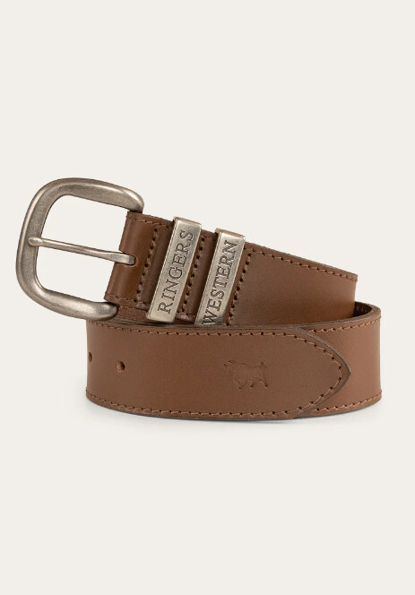 KBE - JAMES KIDS BELT - TAWNY BROWN/SILVER