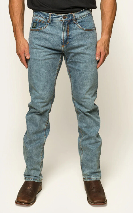 MJE - MUSTER MENS SLIM STRAIGHT FIT JEAN - LIGHT WASH BLUE