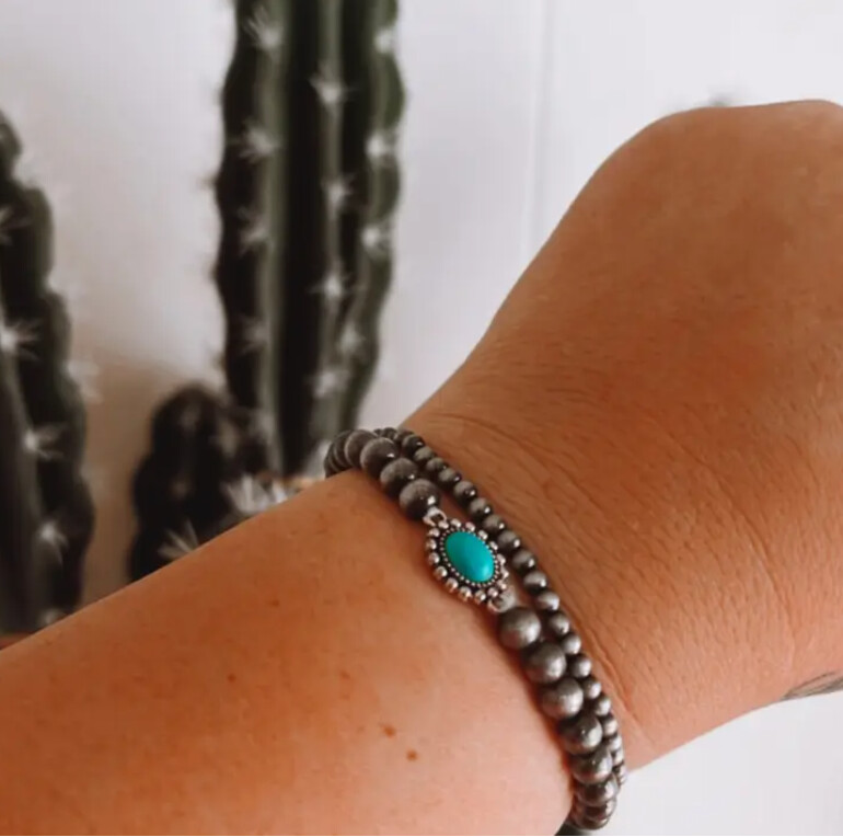 JWL - NEVAJO TURQUOISE STRETCH BRACELET