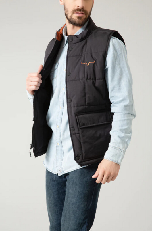 MJA -MENS KIMES RANCH DAKOTA VEST - BLACK