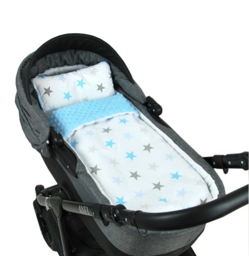Patalynės komplektas vežimėliui arba lopšiui BabyLux MINKY 2 dalių Žvaigždutės