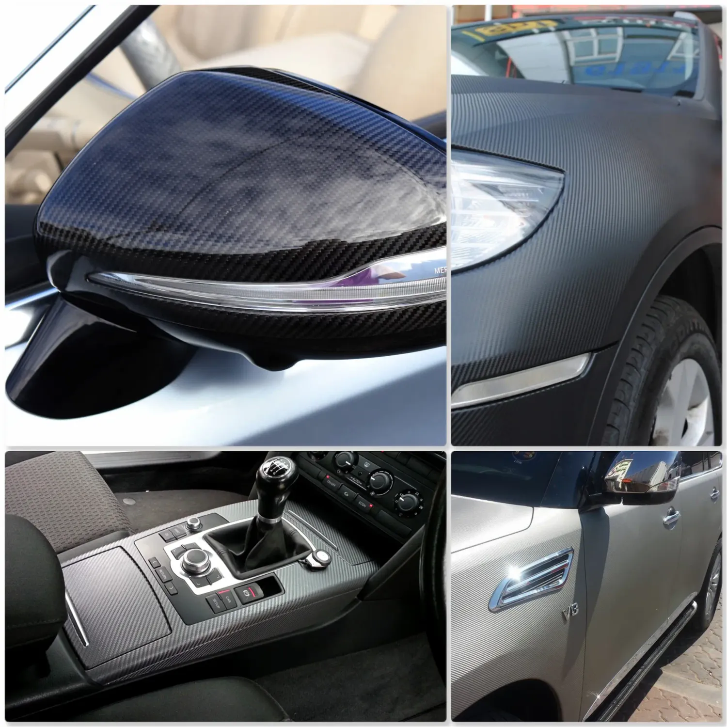 Automobilio apklijavimo plėvelė - Carbon (įvairių spalvų)