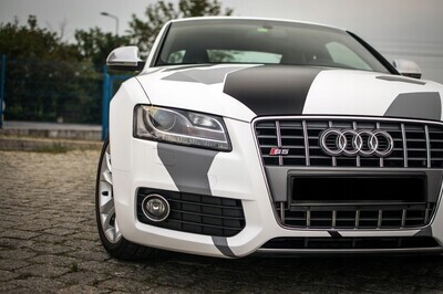 Automobilio apklijavimo plėvelė - balta juoda kamufliažas (winter)