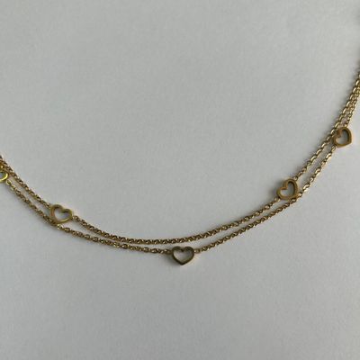 Gold Layered Hearts Anklet