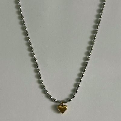 Dainty Mixed Metal Heart Necklace
