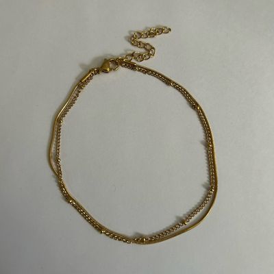 Gold Plated Layered Anklet