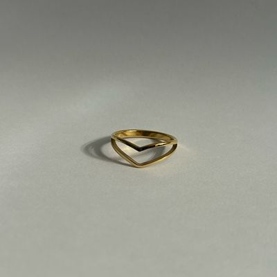 Gold Simple Layered Ring