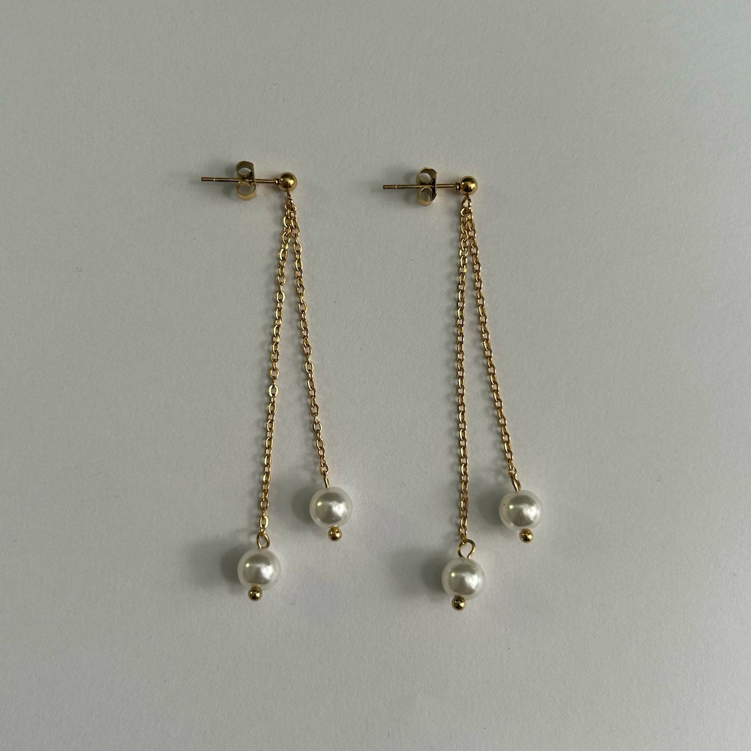 Gold Plated Pearl Drop Earrings