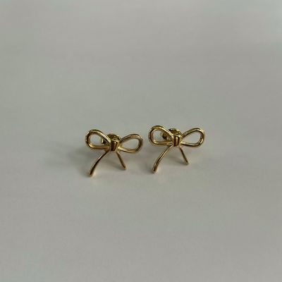 Gold Plated Bow Earrings