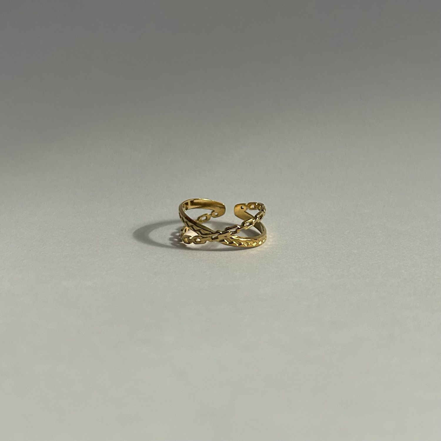 Gold Crossover Layer Ring