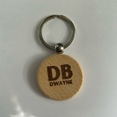 Wooden Round Keyring – Engravable