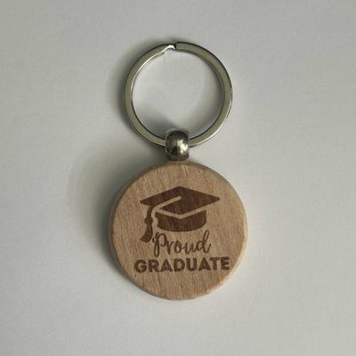 Proud Graduate Double-Sided Keyring – Engravable