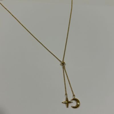 Gold Moon and Stars Slider Necklace