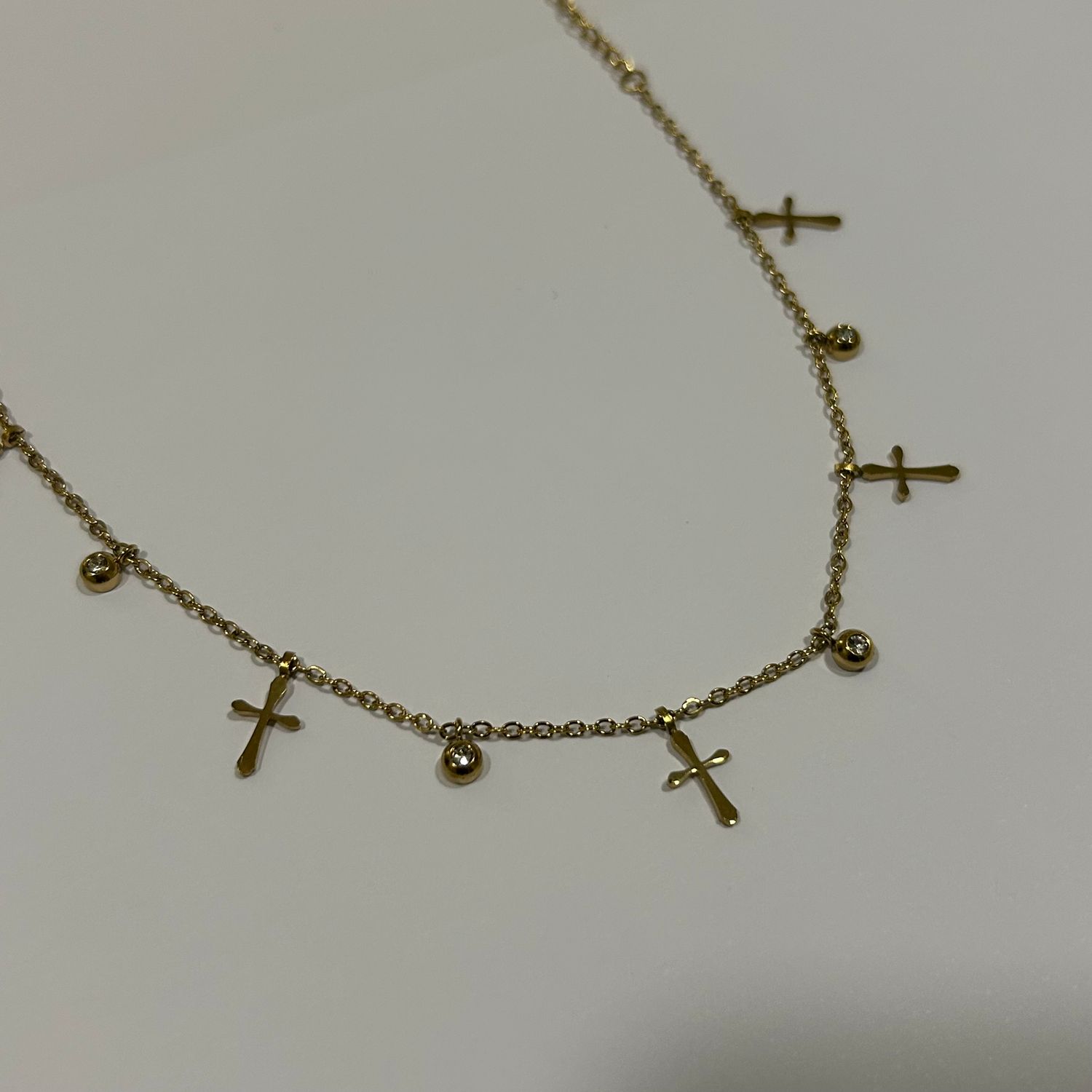 Gold Cross Anklet