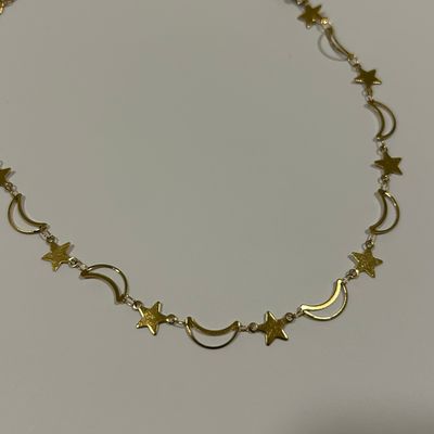 Gold Moon and Star Anklet