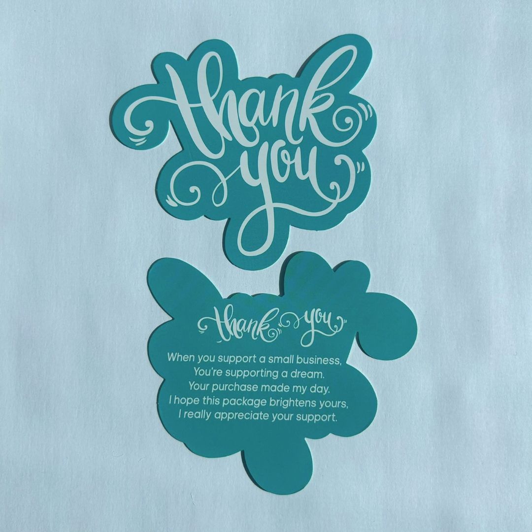 Turquoise Thank You Cards x 100